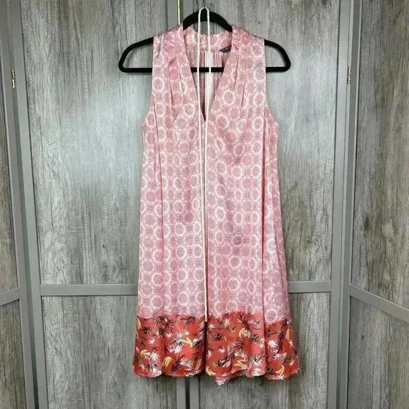 Peter Som Dress Medium A Line Shift Flowy Knee Length Sleeveless Red and White M - Picture 1 of 10